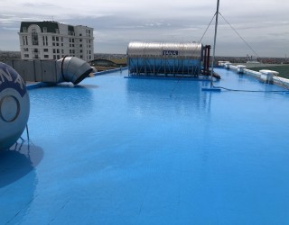 Hình ảnh thi công chống thấm Polyurea Vincom Thái Bình